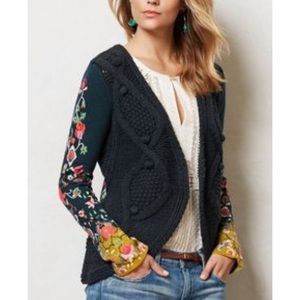 Anthropologie cardigan embroidered sweater